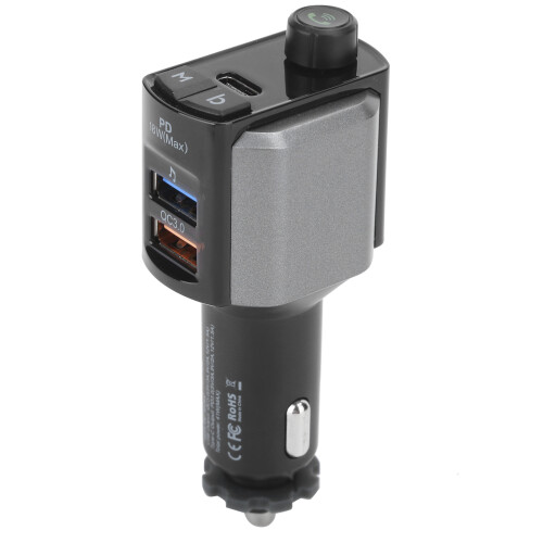 FM Transmitter for Car, Quick Charge & Handsfree Calling, LED Backlit Display, Overvoltage Protection, High Performance Microphone for Clear 2