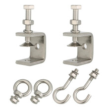 Kleine C-Klemme Aus Edelstahl mit Ring, C-Klemme, Rohrklemmenhaken zum Aufhängen, Balkenklemme mit Ring für die Holzbearbeitung