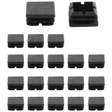 Mesa Cuadrada Silla Pata Tubo Tubo Pies Insertar Tapa 25Mmx25Mm 20Pcs Negro