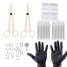 Disposable Piercing Clamps with Auto Locking Alligator Teeth, High Strength PVC Piercing Tools for Nose Ear Tongue Septum Lip Navel Piercing