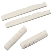 2 Ensembles De 4Pcs 6 Cordes D'Os De Guitare Acoustique Bridge Selle Et Écrou En Os Véritable