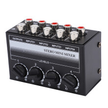 Stereo Line Mixer With Low Noise Performance And1In4Out Stereo Splitter Functionality For Instruments Computers Tablets Phones CD Players Tape