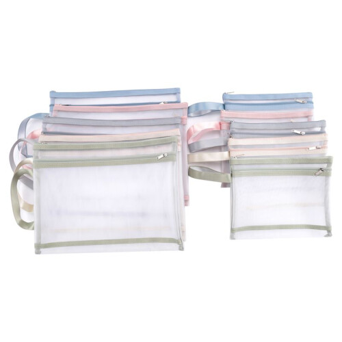 10 Pack Colored Double-Layer Mesh Zipper Pouch Bags, Building Block Sets Toy Storage & Organization 5Pcs A4+5Pcs A5