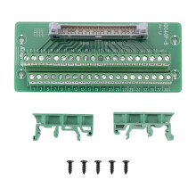 IDC40P 40Pin Connector Strip Breakout Board Terminal Block Plug PLC Interface with Bracket, for PLC, DIN Rail Mount