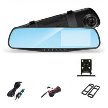 4.3 Inch Auto DVR Achteruitkijkspiegel Rijden Video Recorder Dual Lens Dash Camera 1080P IPS Voor- en Achteruitrijcamera Dash Cam