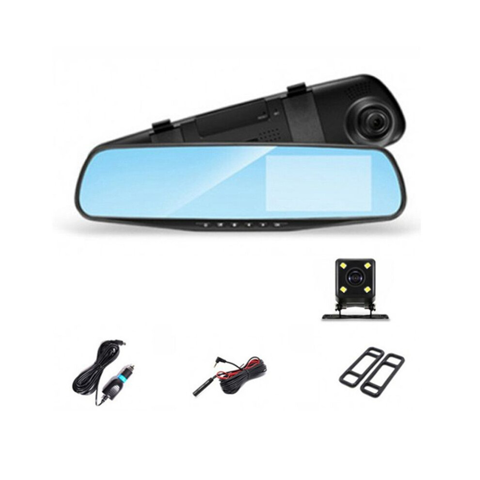 4.3 Inch Car Dvr Rearview Mirror Driving Video Recorder Dual Lens Dash Camera 1080P Ips Front And Rear Camera Dash Cam 6032170741067