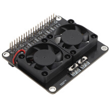 GPIO-Platine für RasPi 4B/3B+/3B/3A+ Dual-Lüfter 0,20 A