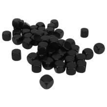 50 Stück leere Kunststoff-Sechseitige Würfel, 1,5 cm, Schwarz, DIY & Spiele