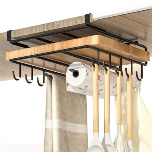 Kitchen Non-Punch Storage Rack Multi-Function Cutting Board Storage Rack Cabinet Hanging Under-Cabinet Rack B