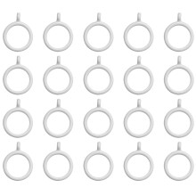 20X Vita 25Mm Inre Plastgardinringar