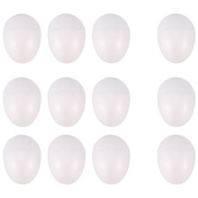 12 Pack 3 Inch Easter Foam Egg White Egg Egg Foam Natural Polystyrene Egg Foam Handmade Egg