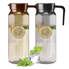 1100 ml BPA-fri plastkanna med lock och handtag, splittersäker kylskåpskanna för iste, lemonad, mjölk, kaffe – grå, 2-pack