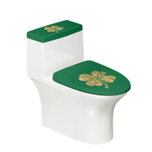 Housse de siège de toilette ajustable à motif trèfle à quatre feuilles avec extensible