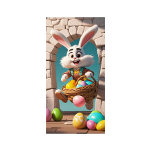 Décoration de porte de Pâques – Bannière de bienvenue printanière festive et colorée à suspendre à l'intérieur ou à l'extérieur pour la