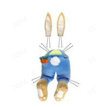 Accessoires pour couronne de Pâques : oreilles et fesses de lapin - Décoration bleue