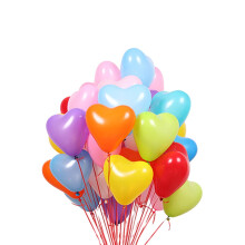 100 ballons en latex en forme de cœur de 28 cm (11 pouces) pour décoration de fête, anniversaire, mariage (couleur aléatoire)