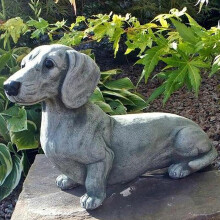 Statue de teckel en résine – Décoration de jardin, figurine de patio, sculpture de chien d'intérieur/extérieur, compatible avec la décoration