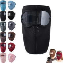Bivakmuts/fleece skimasker voor mannen en vrouwen, warm, winddicht wintergezichtsmasker met skibril - perfect voor fietsen, wandelen en andere