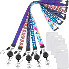 5-Pack Retractable Cruise Lanyards with ID Badge Holders, Breakaway Neck Straps & Reel Clips – Compatible with Ship Card Keys