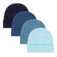 Set di 4 cappellini morbidi ed elasticizzati unisex per neonati da 0 a 3 mesi, in cotone, lavabili in lavatrice, accessori per neonati.