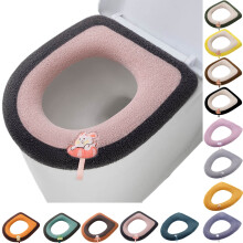 Protège-siège de toilette, housse de siège de toilette épaisse et moelleuse antidérapante à motif dessin animé, universelle toutes saisons,