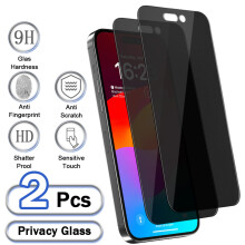 Skärmskydd för iPhone 15 - Antispion, Enkel installation, Skalvänligt härdat glas, 2-pack