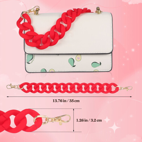 2Stk Rote Bag Chain Strap DIY Handtasche 2