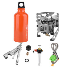 Backpacking Stove Windproof Design Portable Camping Gas Stove Foldable Camp Stove Adjustable Flame Control Stable Pot Support Compact Lightweight