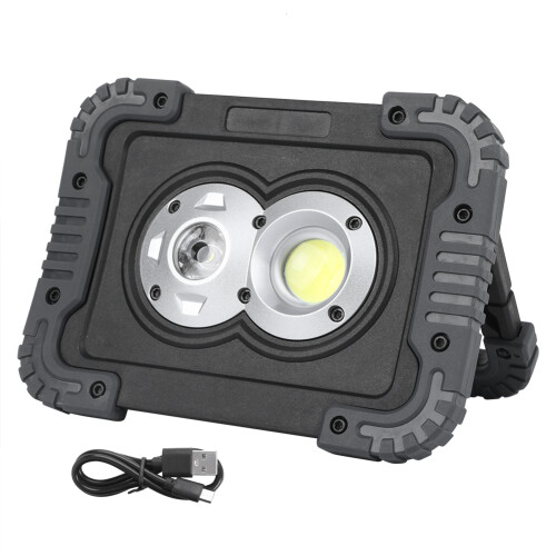 Emergency LED Floodlight Rechargeable Portable, Waterproof Spotlight with Dimmable3Modes and Heat Diffusing Body, Suitable for Camping Garage Auto