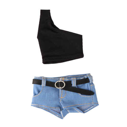 1/6 Scale Dark Blue Short Clothing Set with Belt for 12 2