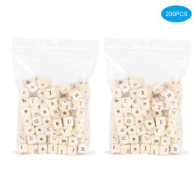 Craft Beads Natural Wood Beads Alphabet Letter Beads Wooden Spacer Beads For Creative Learning Tool DIY Jewelry Making Smooth Surface Handicraft