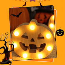 Wooden Halloween LED Light, White, 12.5x9x3.5cm
