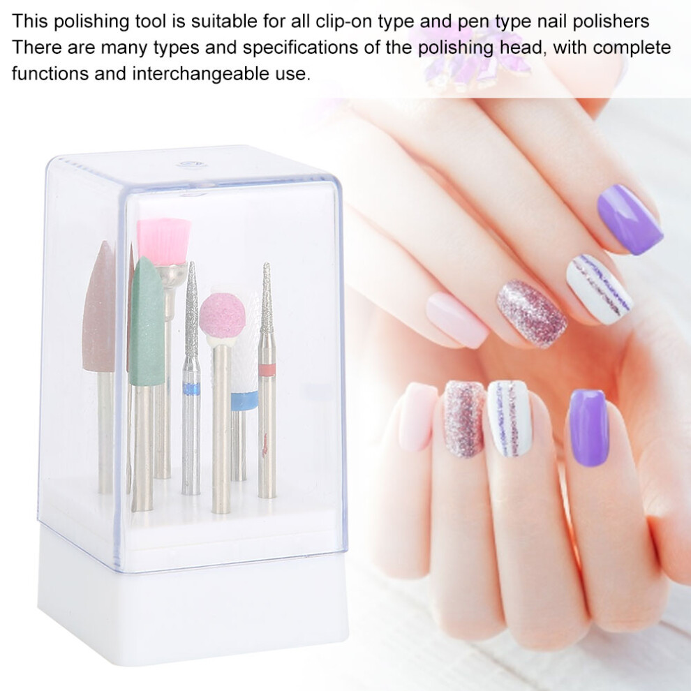 7pcs Tungsten Steel Electric Nail Drill Bits for Manicure & Nail Art