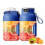 (2 cups 2 lids blue) Multifunctional Portable Juicer Cup with Digital Display,Portable Smoothie Blend 1