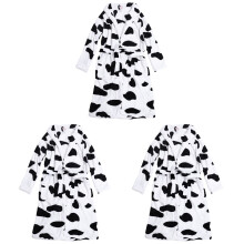 3Pcs Plush Coral Fleece Pajamas Comfortable Nightwear for Women Girls