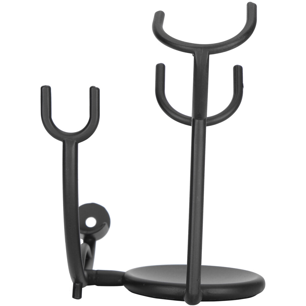 Black Curved Razor & Brush Stand, Iron Alloy, Men Razor Holder