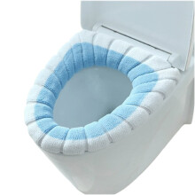 Cuscino morbido per sedile WC, lavabile e confortevole, copriwater riutilizzabile, più spesso e caldo per l'inverno (blu, 1 pezzo)