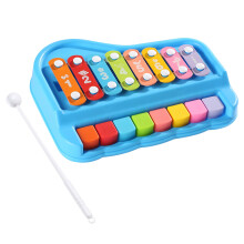 2-in-1 baby piano xylofoon speelgoed voor peuters van 1-3 jaar, 8 toetsen, meerkleurig, educatief muziekinstrument – geschikt voor beginnende