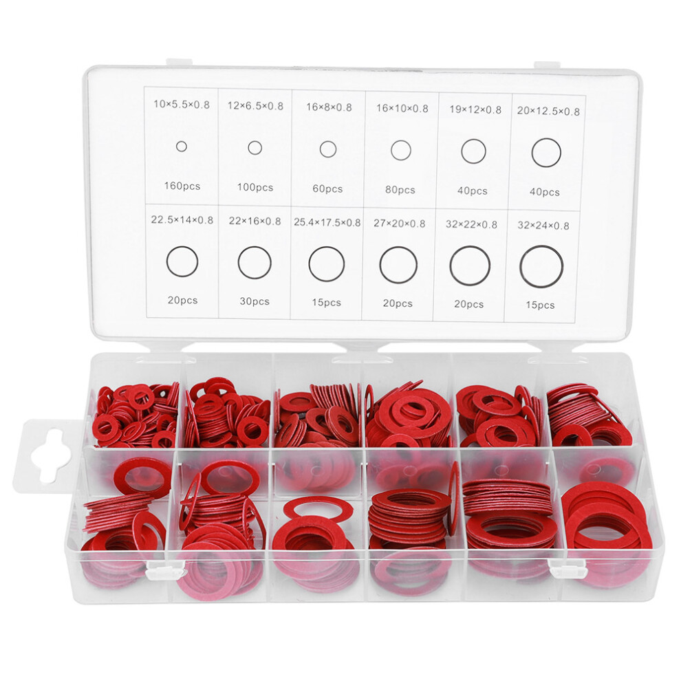 High Quality Fibre Sealing Washer Assortment Plastic Storage Case Stop Vibrations Rubber & Fibre Washer Set Mechanical Strength Heat Resistance Paper 9175034550379
