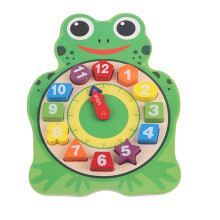 Orologio in legno con pezzi rimovibili: giocattolo educativo per il riconoscimento delle forme e l'apprendimento dell'ora, che supporta i concetti di