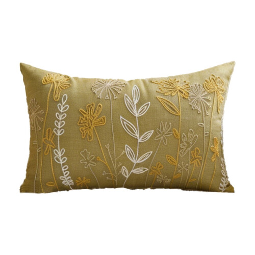 Flower Embroidery Pillowcase Soft Fabric 1 Piece 1
