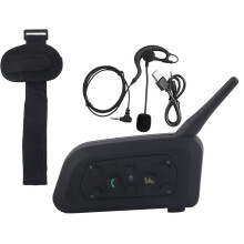 Noise Reduction Technology Bluetooth Intercom Headset For Helmets Hi Fi Stereo Music Hands Free Calling Two Way Communication Up To6Riders Weather