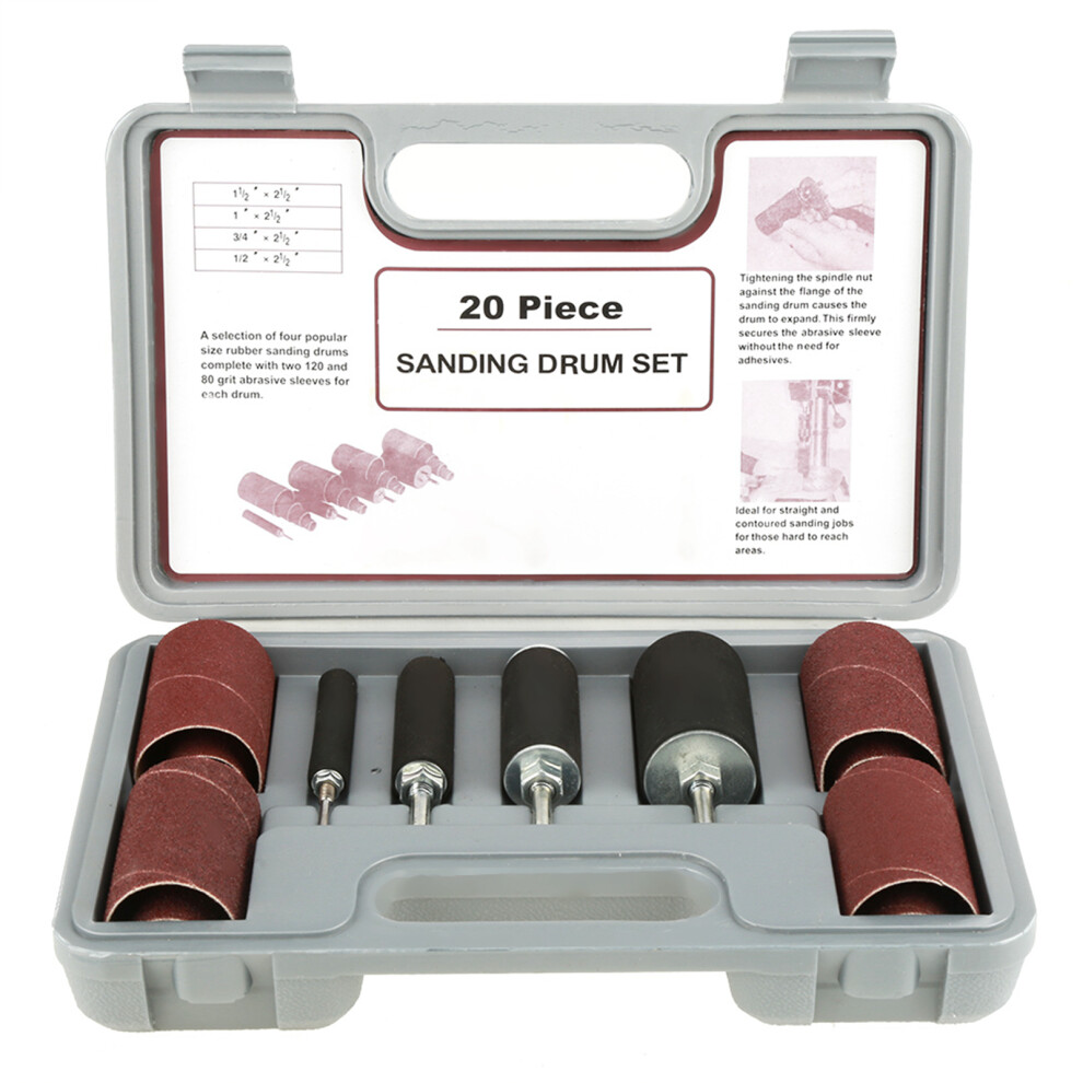 Drill Sanding Attachment Kit Sanding Drum For Drill Press Wood Sanding Tool Precision Sanding Rotary Sander Drum With Coarse Fine Sleeves Storage Case 9448483301633