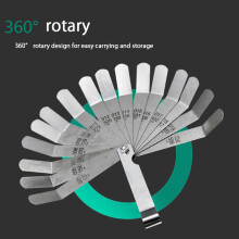 Hardened Tempered Steel Feeler Gauge Dual Marked Metric and Imperial Stainless Steel Offset Blade Feeler Gauge Universal Standard SAE and Metric Easy
