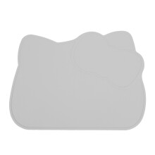 Pet Food Tray Silicone Non Slip Waterproof High Temperature Resistant Food Grade Mat For Dogs And Cats Easy To Store Multi Use Floor Cushion Grey