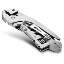 Multitool Wrench with Pliers, Adjustable Wrench, Main Blade, Flathead Screwdriver, Plum Blossom Screwdriver, Back Clip