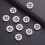 Silver Rhinestone Buttons Zinc Alloy 10 pcs 2