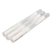 Confezione da 3 penne trasparenti twist da 2,5 ml con punta a spazzola, riutilizzabili con olio per unghie