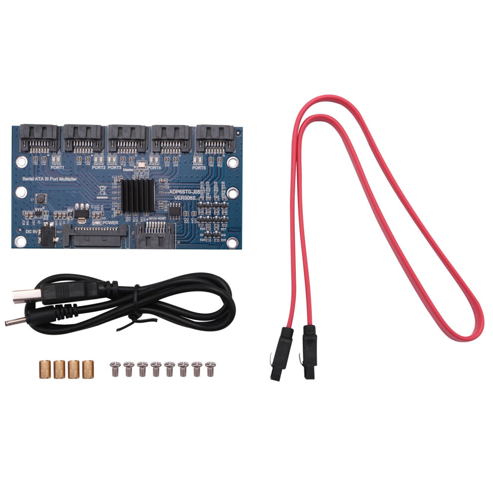 Controller Card Motherboard Expansion Card 1 To 5 Port Sata3.0 6Gbps Multiplier Port Riser Card Adapter For Computer 6031542871050