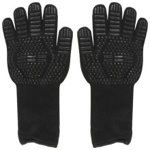 1 paio resistente al calore di cottura in silicone di cottura barbecue guanti da forno BBQ Grill Mittens Dish Washing Gloves Kitchen Supplies # 3